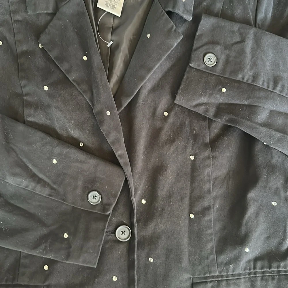 Quacker‎ Factory Black Studded Women's Blazer womens size medium